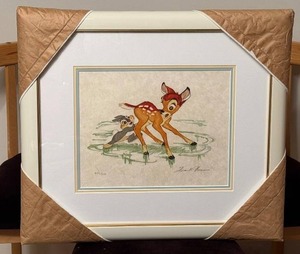 lot 31HA image: K - Framed Limited Edition Bambi and Thumper Print Signed by Frank Thomas