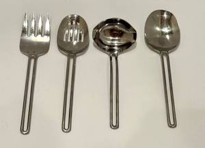 lot 135 image: K - Oxford Hall Stainless Japan Serving Utensil Set of 4