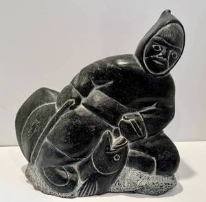 lot 148 image: DR - Canadian Inuit Soapstone Sculpture by Isa Aud
