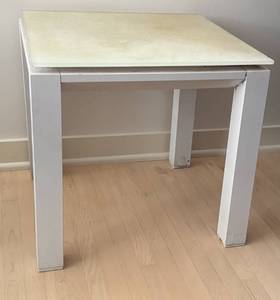lot 172 image: UPLR - White Patio Accent Table with Square Top 18 x 18 x 17 Inches
