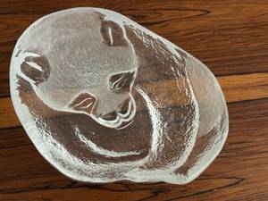 lot 175 image: MBR - Art Glass Panda Bear Figurine Trinket Dish