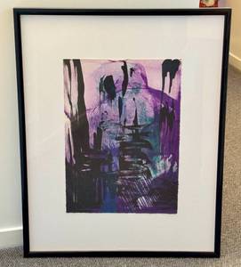 lot 188A image: UL - Framed Abstract Lithograph Art Print, Signed