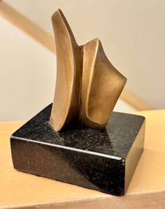lot 208 image: MBR - Semiramis Abstract Bronze Sculpture on Granite Base, Signed