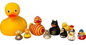 lot 209 image: MBR - Collection of 10 Assorted Rubber Ducks in Various Sizes and Themes
