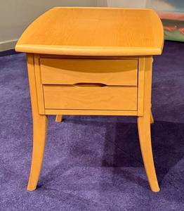 lot 218 image: LLO - Vejle Danish Maple End Table with Two Drawers