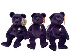 lot 221 image: MBR - Set of 3 Princess Diana Beanie Babies by Ty 1997