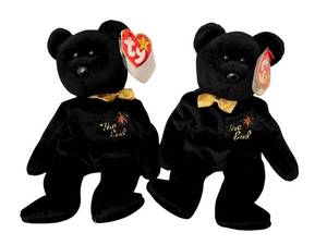 lot 222 image: MBR - Set of 2 Ty Beanie Babies The End Bear Plush Toys with Tags
