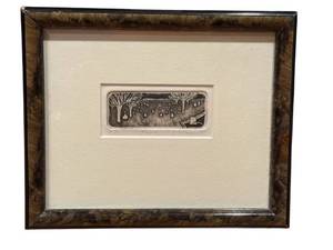 lot 226J image: LLO - Framed E.S. Paper 1990 Etching Picnic A.P. Signed Artwork