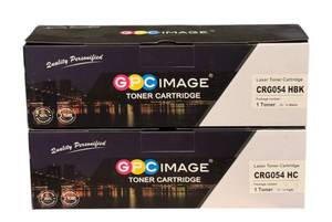 lot 242J image: G - Lot of 2 GPC Image Laser Toner Cartridges CRG054 HBK Black and CRG054 HC Cyan