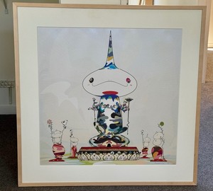 lot 25XX image: Framed Takashi Murakami Reversed Double Sided Helix White Lithograph