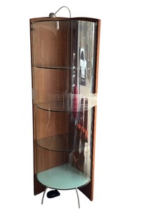 lot 63A image: Modern Curved Glass Corner Display Cabinet