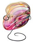 UPLR - David Goldhagen Signed Art Glass Sculpture with Swirl Colors