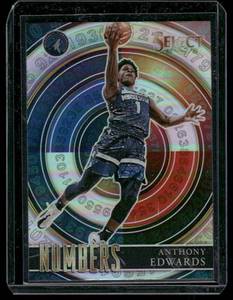 lot 10 image: Anthony Edwards    2021 Panini Select Numebrs Insert #15 Minnesota Timberwolves Basketball Card
