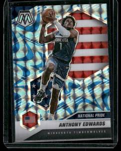 lot 12 image: Anthony Edwards RC   2021 Mosaic National Pride Prizm #8 Minnesota Timberwolves Basketball Card