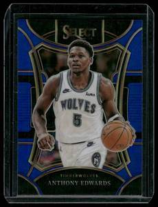 lot 22 image: Anthony Edwards    2023 Panini Select Blue #364 Minnesota Timberwolves Basketball Card