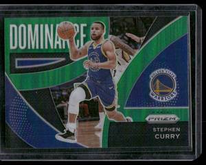 lot 25 image: Stephen Curry    2021 Panini Prizm Dominance Prizms Green #14 Golden State Warriors Basketball Card
