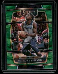lot 30 image: Anthony Edwards    2021 Panini Select Green Prizms #49 Minnesota Timberwolves Basketball Card