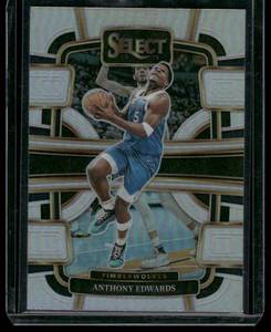 lot 32 image: Anthony Edwards    2023 Panini Select Prizm Concourse #37 Minnesota Timberwolves Basketball Card