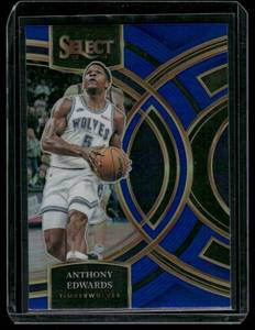 lot 38 image: Anthony Edwards    2023 Panini Select Blue #164 Minnesota Timberwolves Basketball Card