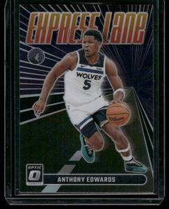 lot 40 image: Anthony Edwards    2023 Donruss Optic Express Lane Green Shock #24 Minnesota Timberwolves Basketball Card