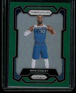 lot 43 image: Mike Conley    2023 Panini Prizm Prizms Green #57 Minnesota Timberwolves Basketball Card