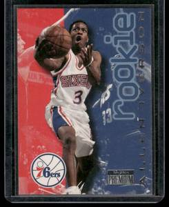 lot 53 image: Allen Iverson RC   1996 SkyBox Premium #216 Philadelphia 76ers Basketball Card