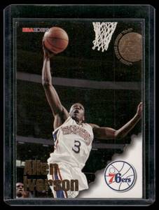 lot 55 image: Allen Iverson RC   1996 Hoops #295 Philadelphia 76ers Basketball Card