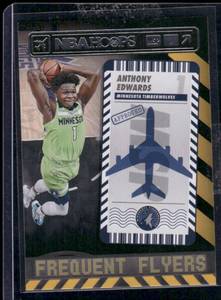lot 59 image: Anthony Edwards    2021 Hoops Frequent Flyers #7 Minnesota Timberwolves Basketball Card