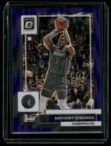 lot 67 image: Anthony Edwards    2022 Donruss Optic Purple Prizm #45 Minnesota Timberwolves Basketball Card