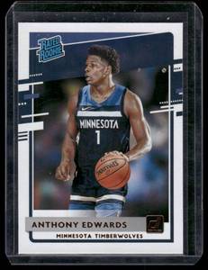 lot 71 image: Anthony Edwards RC   2020 Donruss Rated Rookies #201 Minnesota Timberwolves Basketball Card