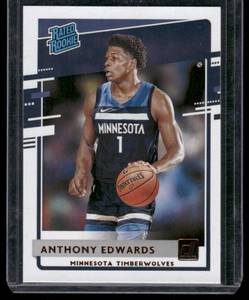 lot 73 image: Anthony Edwards RC   2020 Donruss Rated Rookies #201 Minnesota Timberwolves Basketball Card