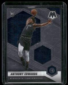 lot 79 image: Anthony Edwards RC   2020 Panini Mosaic #201 Minnesota Timberwolves Basketball Card