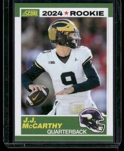 lot 98 image: J.J. McCarthy RC   2024 Score #2 Minnesota Vikings Football Card
