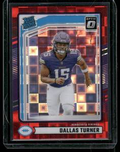 lot 103 image: Dallas Turner RC   2024 Donruss Optic Rated Rookie Checker #331 Minnesota Vikings Football Card