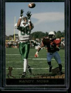 lot 105 image: Randy Moss RC   1998 Press Pass #5 Marshall Thundering Herd Football Card