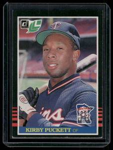 lot 110 image: Kirby Puckett RC   1985 Leaf #107 Minnesota Twins Baseball Card