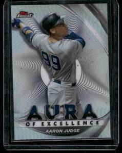 lot 112 image: Aaron Judge    2022 Finest Aura of Excellence #AE-AJ New York Yankees Baseball Card