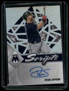 lot 113 image: Ryan Jeffers Auto    2022 Panini Mosaic Scripts #SC-RJ Minnesota Twins Baseball Card