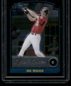 lot 118 image: Joe Mauer RC   2003 Bowman Chrome #BDP148 Minnesota Twins Baseball Card