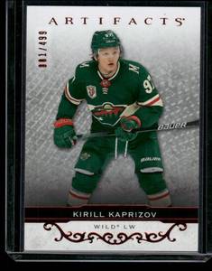 lot 128 image: Kirill Kaprizov  081499  2021 Upper Deck Artifacts Ruby #109 Minnesota Wild Hockey Card