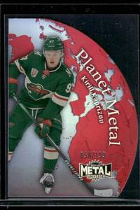 lot 130 image: Kirill Kaprizov Red Die Cut  58199  2022 Skybox Metal Universe #PM-8 MinnesotIowa Wild Hockey Card