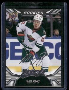 lot 136 image: Matt Boldy RC   2022 Upper Deck MVP Rookies #222 Minnesota Wild Hockey Card
