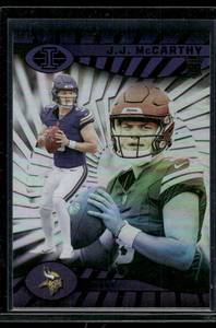 lot 84A image: J.J. McCarthy RC   2024 Panini Illusions #100 Minnesota Vikings Football Card