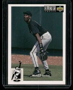 lot 110A image: Michael Jordan RC   1995 Upper Deck Minors Michael Jordan One On #6 Birmingham Barons Baseball Card