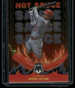 lot 113A image: Shohei Ohtani    2022 Panini Mosaic Hot Sauce #HS-6 Los Angeles Angels Baseball Card