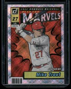 lot 115A image: Mike Trout    2022 Donruss Marvels Diamond #M-1 Los Angeles Angels Baseball Card
