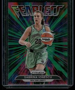 lot 16A image: Sabrina Ionescu    2022 Panini Prizm WNBA Fearless #5 New York Liberty Basketball Card