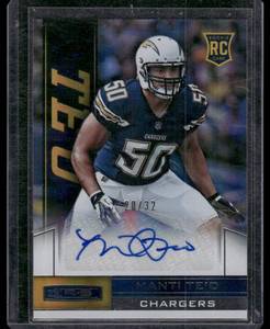 lot 45A image: Manti Teo Auto 32 RC 2013 Rookies & Stars #159 Numbered 2032 Football Card