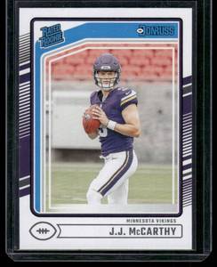lot 46A image: JJ McCarthy RC 2024 Donruss #303 Rated Rookie Minnesota Vikings Football Card