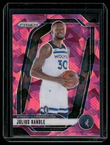 lot 50A image: Julius Randle Pink Cracked Ic 2025 Prizm #57 Minnesota Timberwolves Basketball Card
